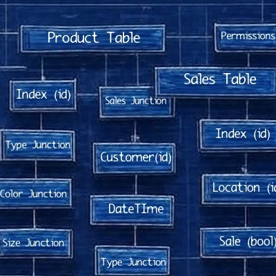 An artistic rendition of a database table structure.