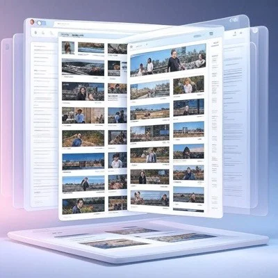 An artistic rendition of a website user interface.